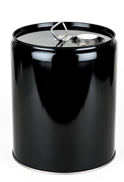 24 Gauge Steel Metal Bucket Lid, Rust Inhibitor, Rieke Flexspout ™ - Black